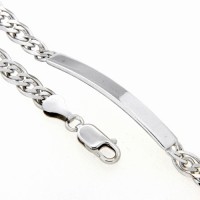 Idenditäts-Armband Silber 925 rhodiniert 19 cm