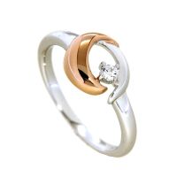 Ring Silber 925 rhodiniert und rosé vergoldet Weite 58