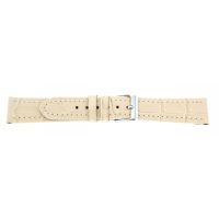 Uhrarmband Leder 20mm beige Edelstahlschließe