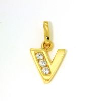 Buchstaben-Anhänger V Gold 333 