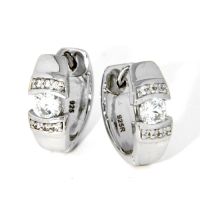 Scharniercreolen Silber 925 rhodiniert