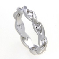 Ring Silber 925 rhodiniert Zirkonia Weite 54