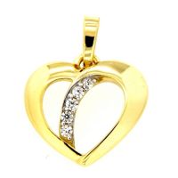 Herzanhänger Gold 333 Zirkonia 
