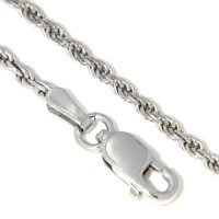 Kordelkette Silber 925 rhodiniert 45 cm