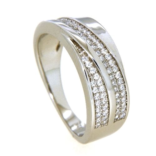 Ring Silber 925 rhodiniert Zirkonia Weite 54