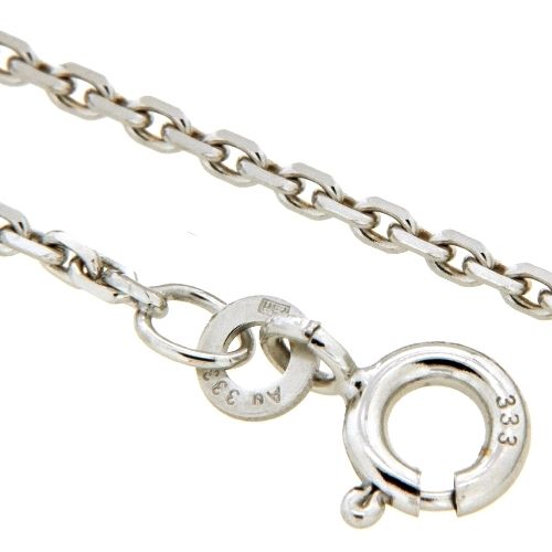 Ankerkette Weißgold 333 Anker 40 4-fach diamantiert 50 cm
