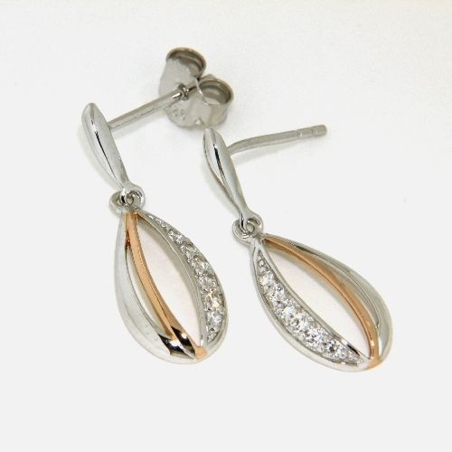 Ohrpendel Silber 925 rhodiniert &amp; rosé vergoldet