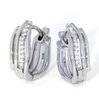 Scharniercreolen Silber 925 rhodiniert