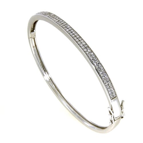 Armreif Silber 925 rhodiniert 61 mm x 50 mm