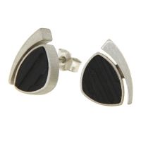 Ohrstecker Silber 925 rhodiniert Ebenholz