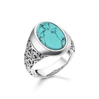 Thomas Sabo Siegelring mit Türkis Größe 66 TR2242-878-17-66