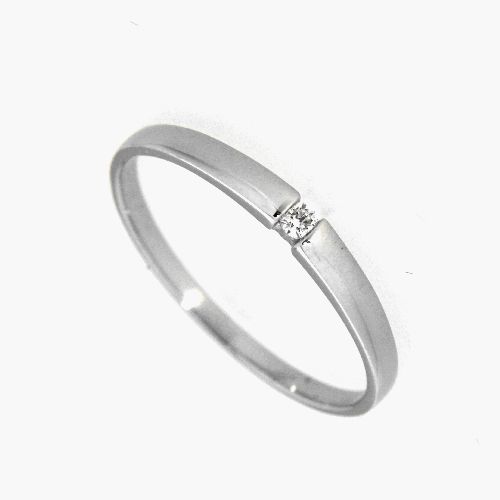 Ring Weißgold 585 Brillant 0,03 ct. W/SI Weite 50