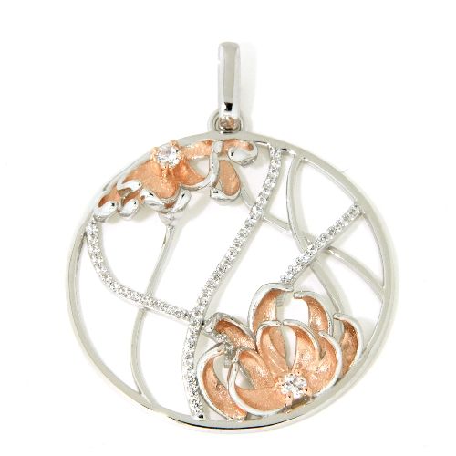 Anhänger Silber 925 rhodiniert &amp; rosé vergoldet