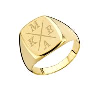 Names4ever Siegelring Gold 585 Herren rechteckig mit Initialien GZR5030