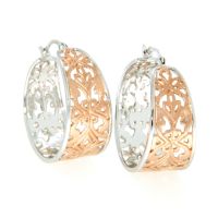 Scharniercreolen Silber 925 rhodiniert & rosé vergoldet