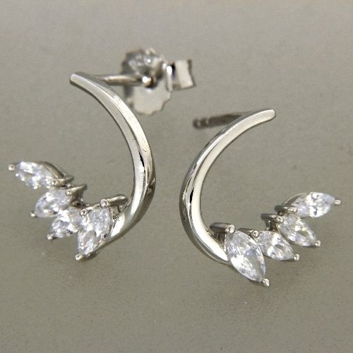 Ohrstecker Silber 925 rhodiniert Zirkonia