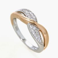 Ring Silber 925 rhodiniert und rosé vergoldet Weite 58