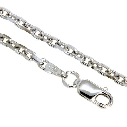 Ankerkette Silber 925 rhodiniert Anker 80 2-fach diamantiert 45 cm