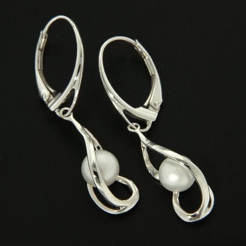 Ohrpendel Silber 925 rhodiniert Süßwasserperle