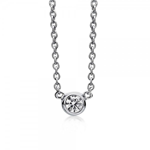 Collier 585 Weißgold mit 1 Brillant
