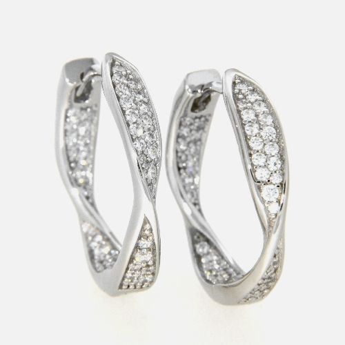 Scharniercreolen Silber 925 rhodiniert