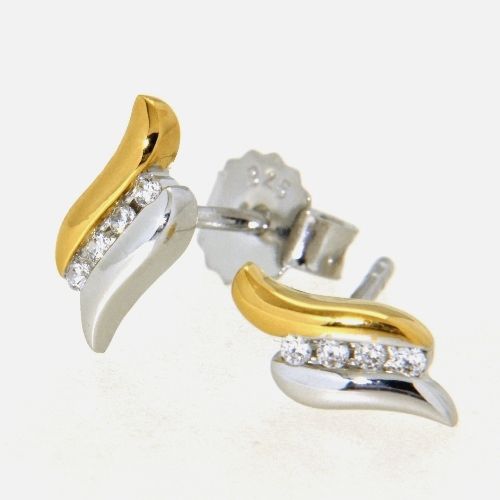 Ohrstecker Silber 925 rhodiniert &amp; vergoldet