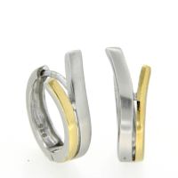 Scharniercreolen Silber 925 bicolor rhodiniert 