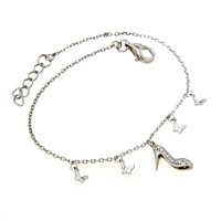 Armband Silber 925 rhodiniert Damenschuh 17 cm + 2 cm