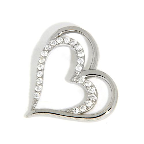 Herzanhänger Silber 925 rhodiniert