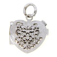 Medaillon Silber 925 rhodiniert Herz 