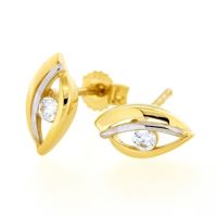 Ohrstecker Gold 333 Zirkonia bicolor