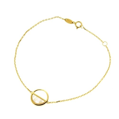 Armband Gold 333 19 cm-17 cm Perlmutt Federingverschluss