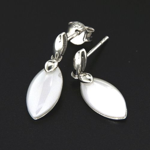 Ohrpendel Silber 925 rhodiniert Keramik weiß