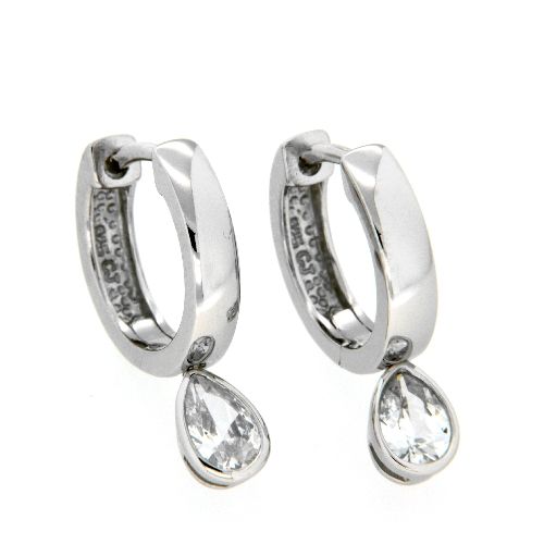 Scharniercreolen Silber 925 rhodiniert