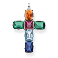 Thomas Sabo Anhänger farbiges Kreuz PE858-318-7