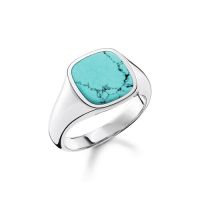 Thomas Sabo Siegelring mit Türkis Größe 56 TR2332-404-17-56
