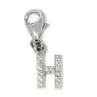 Buchstaben-Charm H Silber 925 rhodiniert