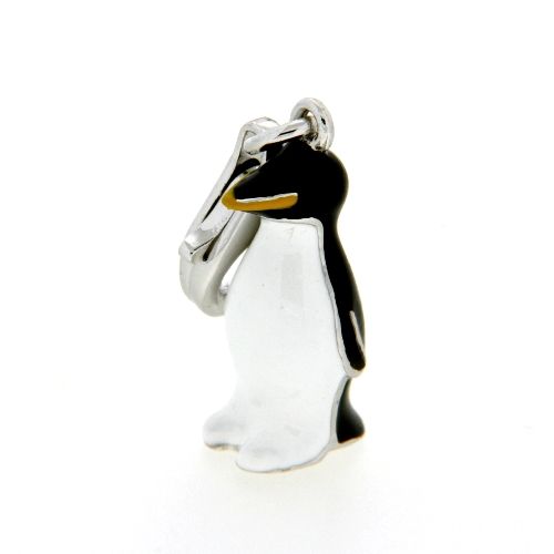 Charm Silber 925 rhodiniert Pinguin