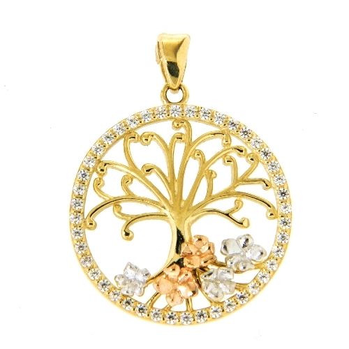 Anhänger Gold 333 Lebensbaum Zirkonia