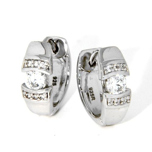 Scharniercreolen Silber 925 rhodiniert