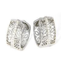 Scharniercreolen Silber 925 rhodiniert