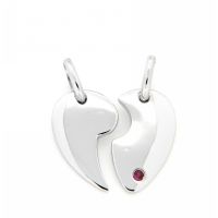 Partneranhänger Silber 925 rhodiniert Herz 