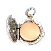 Medaillon Silber 925 rhodiniert rund 