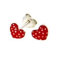 Ohrstecker Silber 925 rhodiniert Herz lackiert