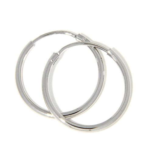 Drahtcreolen Silber 925 rhodiniert 20mm x 1,5mm