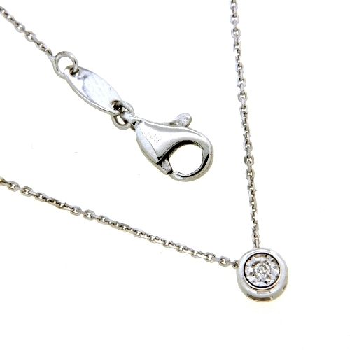 Collier Weißgold 585 45 cm Brillant 0,01ct