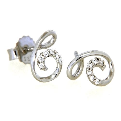 Ohrstecker Silber 925 rhodiniert Zirkonia