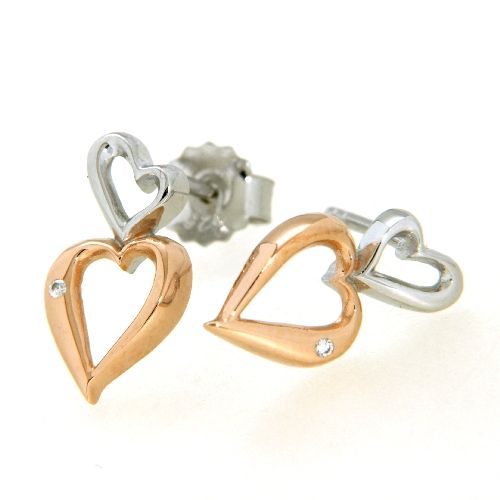 Ohrstecker Silber 925 rhodiniert &amp; rosé vergoldet