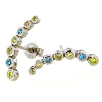 Ohrstecker Silber 925 rhodiniert Zirkonia-multicolor