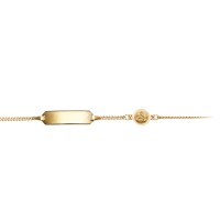 Identitäts-Armband Panzer mit Engel 1,4 mm 585 Gelbgold 14 cm